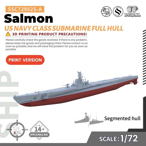 SSMODEL SSC72952S-A 1/72 Military Model US Navy Salmon Class Submarine Full Hull - Picture 1 of 4
