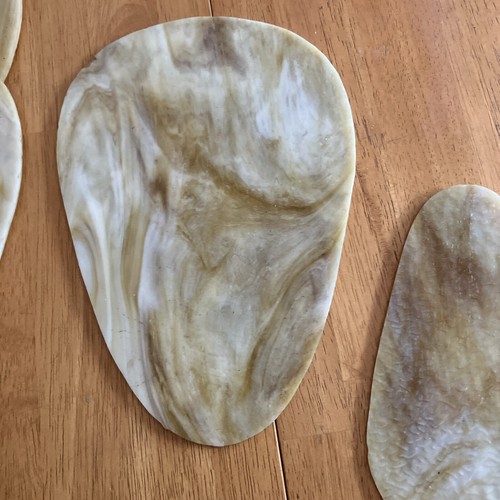 Marbled Stained Glass Pieces Lot Of 7 Carmel Swirl - Picture 5 of 7
