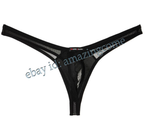 Updated Men Mesh Thong G-string Bikini Underwear Out Ring Pouch T-Back Tangas - Picture 19 of 20