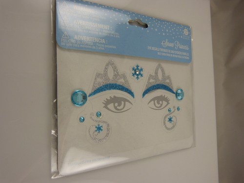Tatuajes faciales arte corporal piel Halloween nieve princesa azul plata bling - Imagen 2 de 3