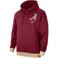 Nike Alabama Crimson Tide Campus Retro Fleece Pullover Hoodie Men  s Large