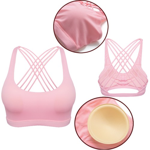 US Women Damping Sports Bra Ultimate Padded Impact Racerback Fitness Vest Yoga - Picture 90 of 156