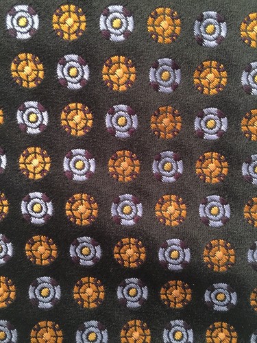 Ike Behar New York 100% Silk Tie Black Orange Blue Geometric L59" W3-5/8" - Picture 4 of 11