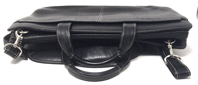 Ralph Lauren Chaps Leather Messenger Briefcase with Detachable