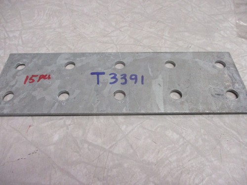 Galvanized Base Plate | 3" W x 9.25" L X 1/8" T | 10-Holes | 5/8" Hole Diameter - Picture 8 of 10