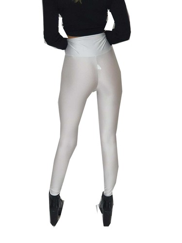 Womens Ladies High Waisted Legging Disco Shiny Wet Look Dancing Pants Leggings - Picture 5 of 17
