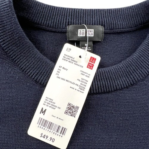 NEW Uniqlo Washable Milano Ribbed Crewneck Sweater Medium - Picture 3 of 4