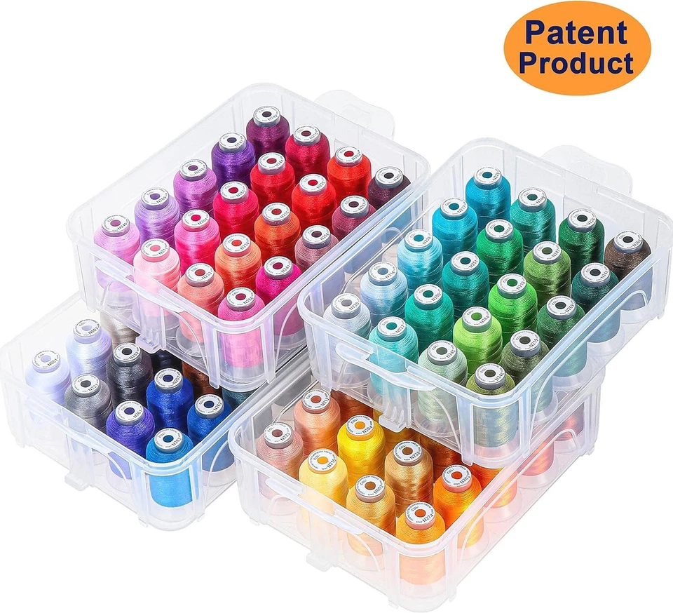 80 Spools 500m Each Embroidery Machine Thread with Clear Plastic Storage Box ... - Image 4 of 4