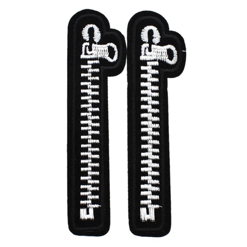 2Pcs Zipper Patches Iron on Sewing Applique Clothes Bags Decoration Supplies DIY