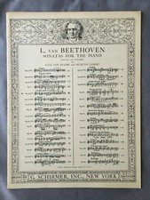 L. van Beethoven sonatas piano SHEET MUSIC REVISED by Hans Von Bulow