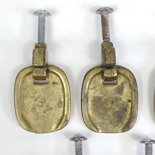 Lot Of 5 VTG Brass Furniture Drawer Drop Pulls Pendant Drop A3137 - Picture 9 of 12
