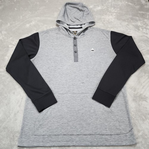 Burton Hoodie Mens Extra Large Gray Lightweight Dry Ride Sweatshirt - Picture 2 of 10