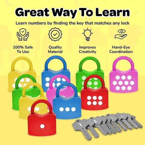 Interactive Kids Learning Lock & Key Toy Set - Develops Number and Letter Skills - Picture 4 of 9