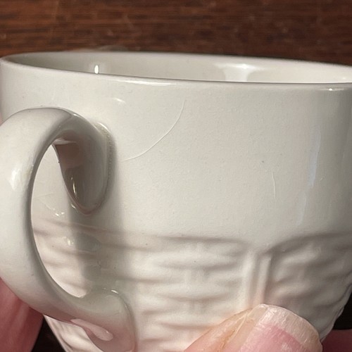 Vintage Wedgwood Willow Weave Barlaston Etruria Demitasse Fuß Tasse Top - Bild 8 von 8