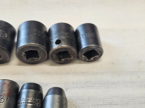9 Proto Professional Impact Metric Socket Set 3/8" Drive 19 18 17 16 14 13 10mm - Picture 6 of 14