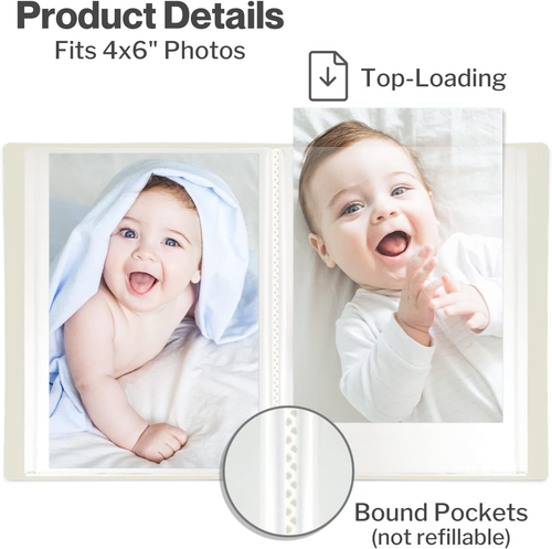 Small Photo Album 4X6 (Black) - 2-Pack Plastic 4 X 6 Photo Book Album, Each Show - Picture 2 of 8