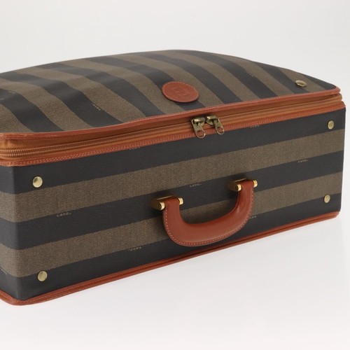 FENDI Valigetta baule in tela pecan PVC nero marrone originale 147028 - Foto 6 di 21