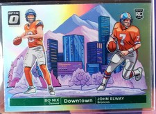 2024 Donruss Optic Bo Nix  / John Elway Downtown Duos RC SSP #13 Broncos