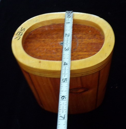PEQUEÑO MOLDE DE CANASTA ALTA DE MADERA ESTILO NANTUCKET FORMA OVALADA - Imagen 12 de 15