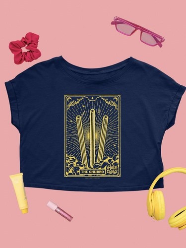 Radiant Churro Art Deco Style Graphic Design Women's Crop Tee - Picture 3 of 10