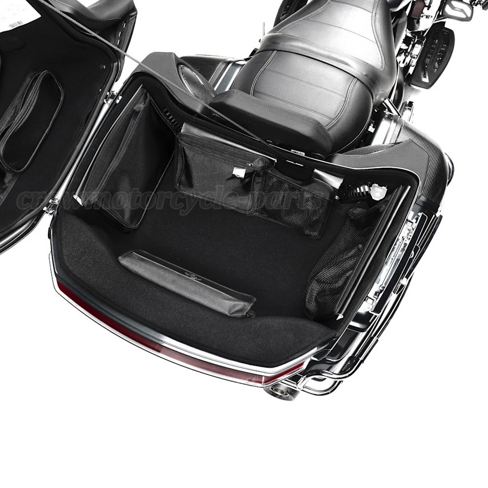 Black Tour Pack Rear Luggage Wall Organizer Bags For Harley Road