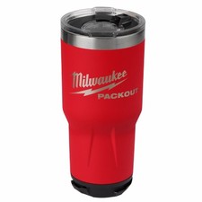 Packout Insulated Tumbler with Lid, Stainless Steel, Red, 30 oz. - 48-22-8393R