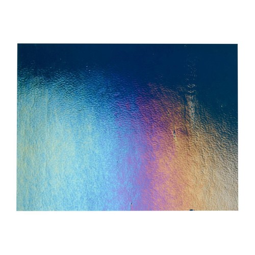 Midnight Blue with Rainbow Iridise Transparent Bullseye Sheet 1118 - Picture 3 of 5