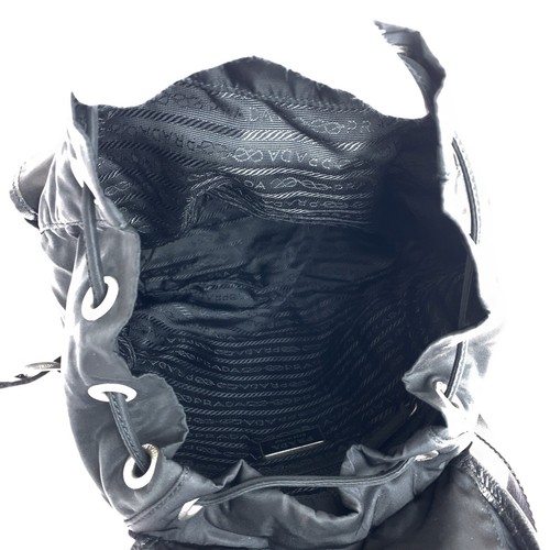 PRADA Tessuto Triangle with logo Backpack Backpack Black SilverHardware Nylon - Picture 10 of 10