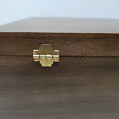Wooden Silverware Flatware Storage Chest Box w/ Drawer Tarnish Proof for 12 VTG - Picture 11 of 21