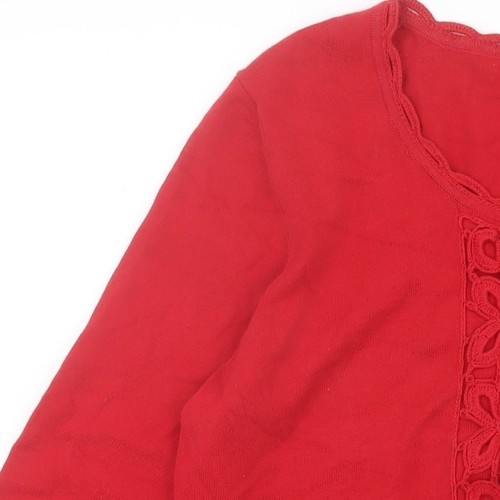 Per Una Women's Red Cardigan Size 20 3/4 Sleeve - 第 9/12 張圖片