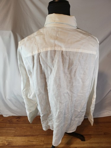 Talbots Size XL White L/S 100% Linen Button Up Shirt - Picture 5 of 7