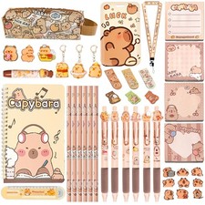 Cute Capybara Stationery Set, Kawaii School 1 Count Pack of 1 , Brown