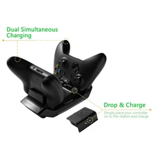 Xbox One Dual Controller Charger Dock Charging Station with Rechargeable Battery