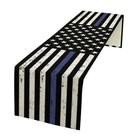 Blue Line Table Runner Rustic American USA Flag July 4th W13"x L36" Flagwhite-3