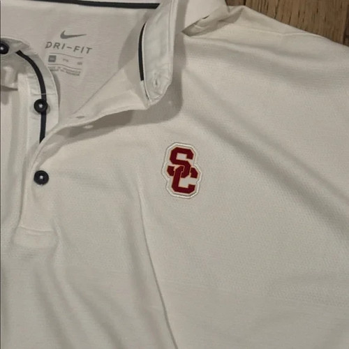 NWT Nike USC Trojans NCAA Dri-Fit White Polo Shirt Men’s 3XL - Picture 4 of 9