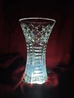 WATERFORD VASE Vintage CRYSTAL DIAMOND WEDGE CUT Old Logo