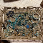 Blues Vintage & Modern Costume Jewelry Lot Of 30 Wearable Pieces