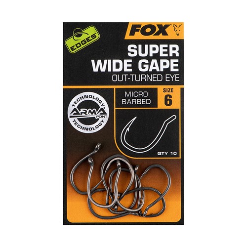 Fox Alle Haken Karpfen Hooks Edges Carp Wide Gape Beaked Stiff Rig Straight Hook - Bild 14 von 18