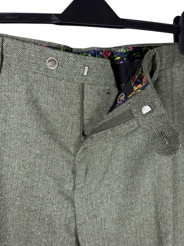 Skopes Jude Tweed Herringbone Men's 3 Pcs Suit Sz 56R / 44R Wool Occasion Party - Picture 13 of 16