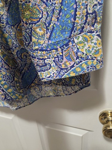 Alan Flusser Paisley Blue Orange Green Long Sleeve Button Up Shirt Mens XL - Picture 4 of 8