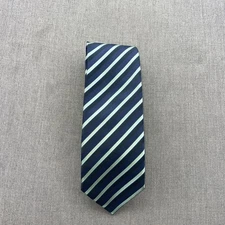 Bergamo New York Textured Green Striped Repp Pointed Tie 58”Length 3.25” Width