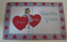 ANTIQUE VALENTINES POSTCARD COLORFUL SCRAPBOO...