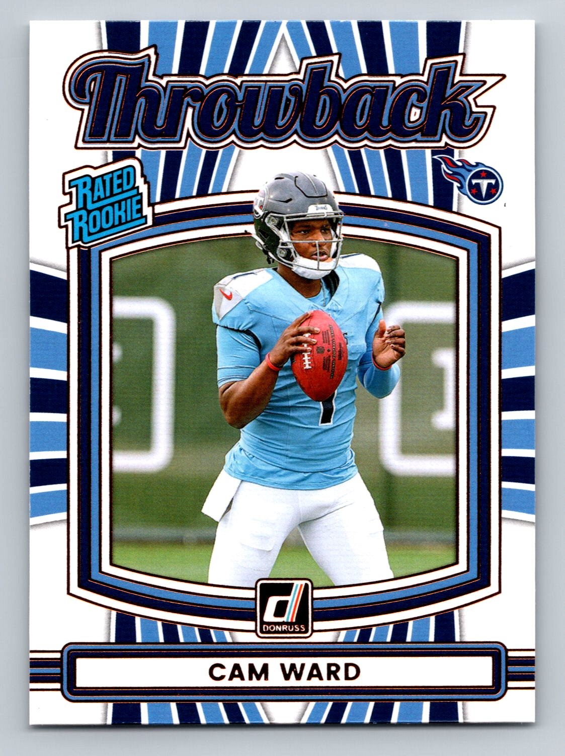 Cam Ward 2025 Donruss #25 Rated Rookies Throwback Tennessee Titans