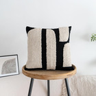 New Black White Boho Tufted Pillow Cover 18x18in Decorative, Fast Shipping