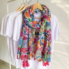 Bohemian Long Scarf Wrap for Women Ethnic Style Shawl Summer Travel Sunscreen