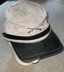 Reenactment Confederate Civil War Leather / Suede Kepi Cap Hat See Pics Vintage