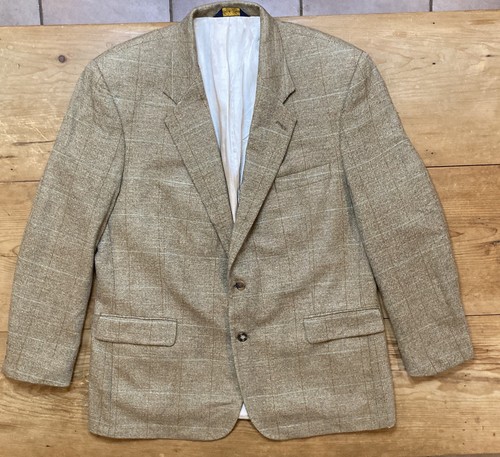 Brooks Brothers Blazer Adult 46R Brown Wool Silk Linen Tweed Coat Jacket Men 46R - Picture 2 of 20
