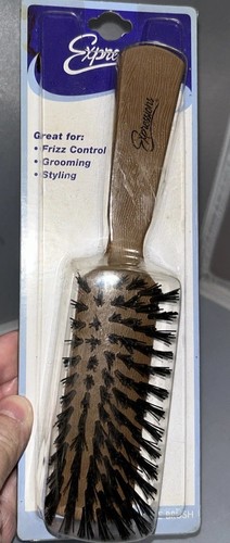 NEW Expressions Hair Brush All Purpose Bristle Faux Wood Grain 2004 - Picture 2 of 6