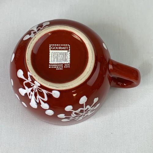 Gourmet Expressions Coffee Mug Set Of 4 Red Christmas Holiday Winter Theme - Picture 18 of 24