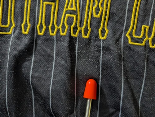 DC Batman Gotham City B. Wayne #1 Jersey Shirt Men’s M Black Pinstripe BoxLunch - Picture 10 of 13